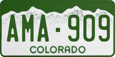 CO license plate AMA909