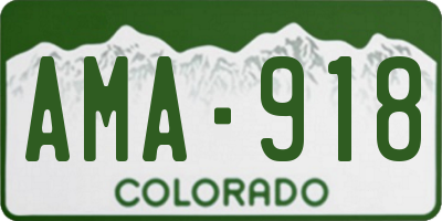 CO license plate AMA918