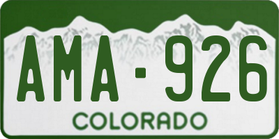 CO license plate AMA926