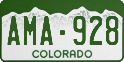 CO license plate AMA928