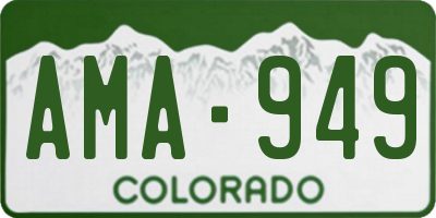 CO license plate AMA949