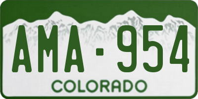 CO license plate AMA954
