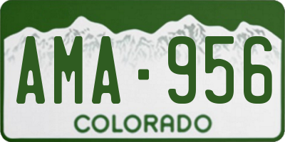 CO license plate AMA956