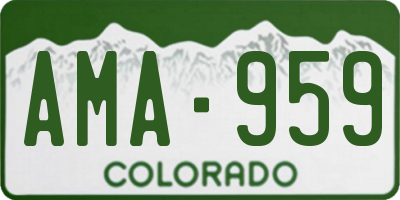 CO license plate AMA959