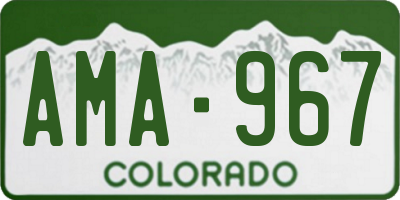 CO license plate AMA967