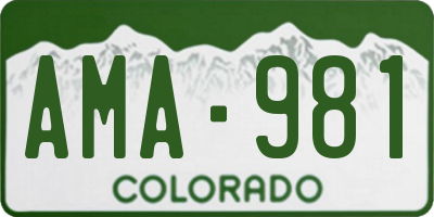 CO license plate AMA981