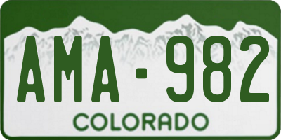 CO license plate AMA982