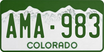 CO license plate AMA983