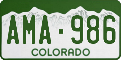 CO license plate AMA986