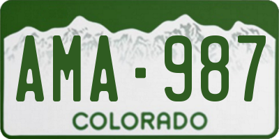 CO license plate AMA987
