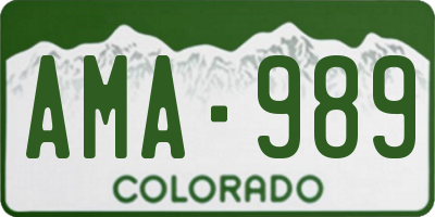 CO license plate AMA989
