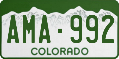 CO license plate AMA992