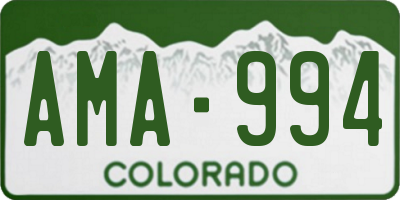 CO license plate AMA994