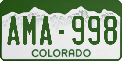 CO license plate AMA998
