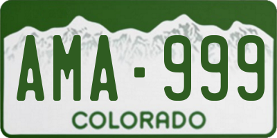 CO license plate AMA999