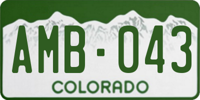 CO license plate AMB043
