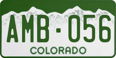 CO license plate AMB056