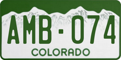 CO license plate AMB074