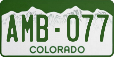 CO license plate AMB077