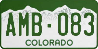 CO license plate AMB083