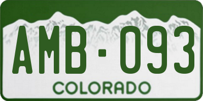 CO license plate AMB093
