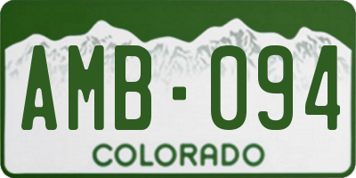 CO license plate AMB094