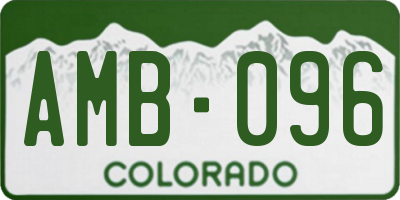 CO license plate AMB096