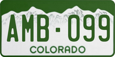 CO license plate AMB099