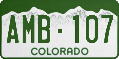 CO license plate AMB107