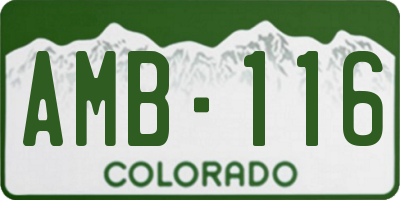 CO license plate AMB116