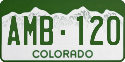 CO license plate AMB120