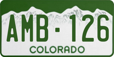 CO license plate AMB126