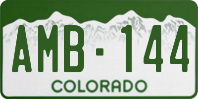 CO license plate AMB144