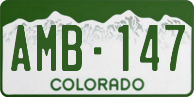CO license plate AMB147