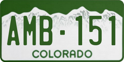 CO license plate AMB151