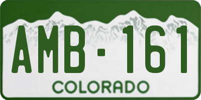 CO license plate AMB161