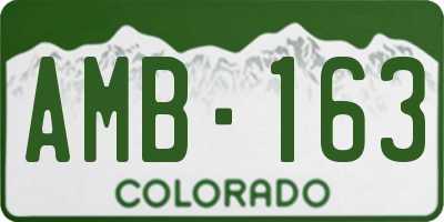 CO license plate AMB163