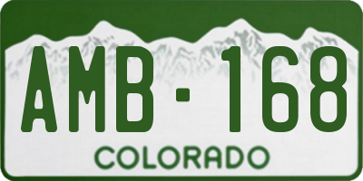 CO license plate AMB168