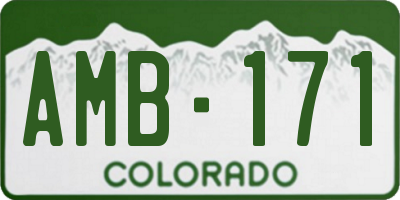 CO license plate AMB171