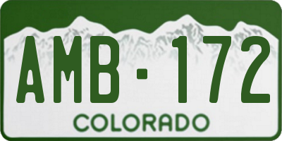 CO license plate AMB172