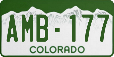 CO license plate AMB177
