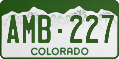 CO license plate AMB227