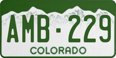 CO license plate AMB229