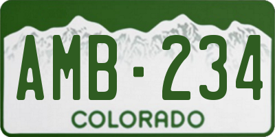 CO license plate AMB234