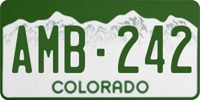 CO license plate AMB242