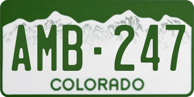 CO license plate AMB247