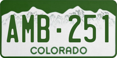 CO license plate AMB251