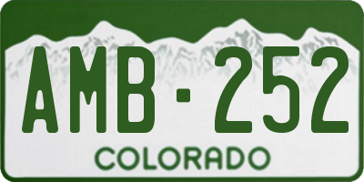CO license plate AMB252
