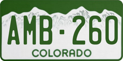 CO license plate AMB260