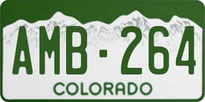 CO license plate AMB264